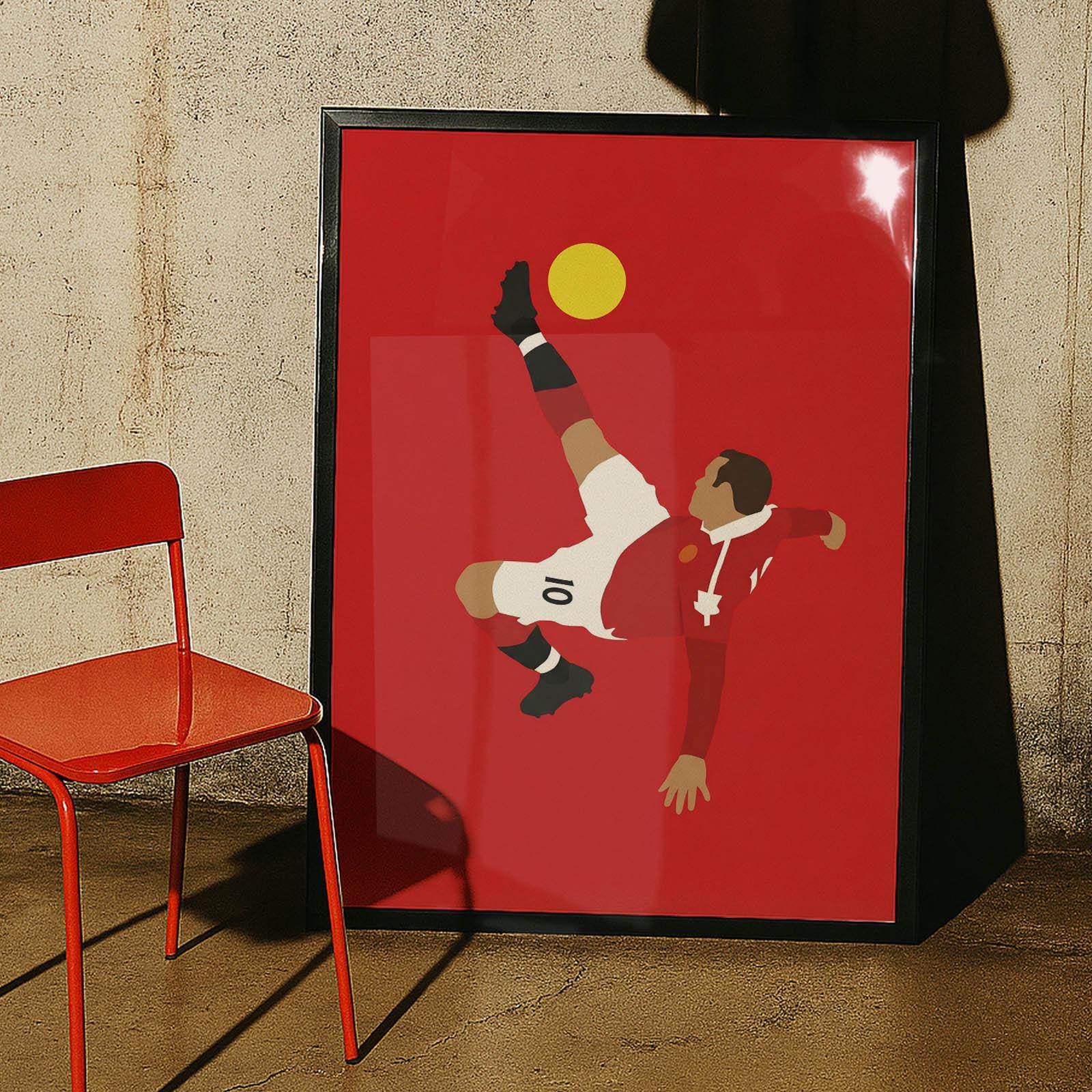 Wayne Rooney Poster | Football Legend Wall Art Print | Manchester ...