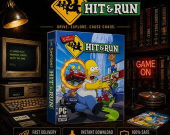 The Simpsons Hit and Run PC 2003 — Digital Download, Vintage Open World Game, Cult Classic Y2K PC Game