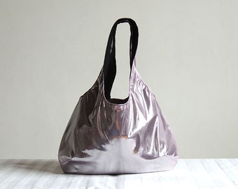 ETSY's Pick Metallic Pink Hobo Tote Bag - Spring Pink Fashion - New York Fashion Hobo Tote Bag - Unique Pink Convenience bag