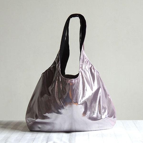 ETSY's Pick Metallic Pink Hobo Tote Bag - Spring Pink Fashion - New York Fashion Hobo Tote Bag - Unique Pink Convenience bag