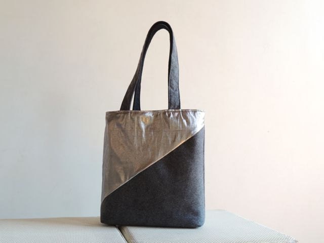 Concrete and Steel Tote : Metallic Silver and Grey Wool Tote - Etsy