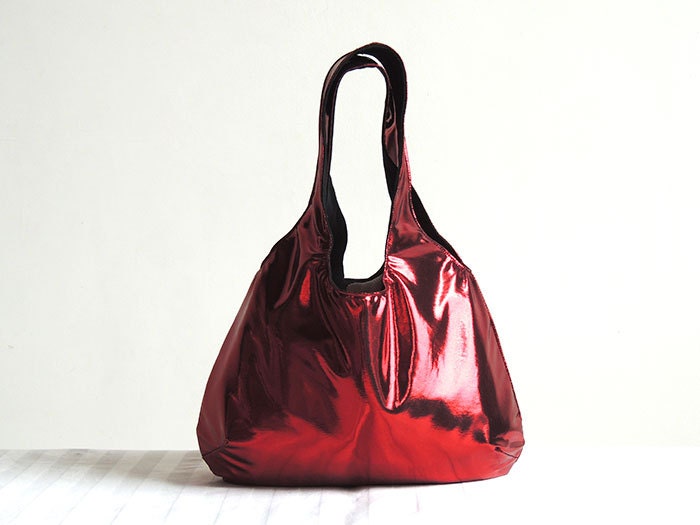 Metallic Red Hobo Tote Bag Spring Fashion Tote Bag New - Etsy