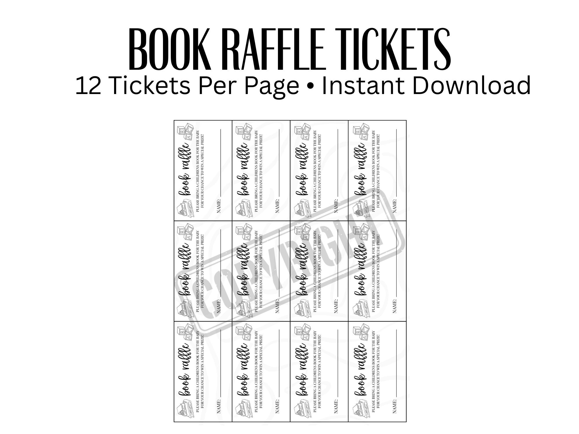 K Raffle Book Baby Shower Book Raffle Tickets | Printable Game (instant Download) - Etsy