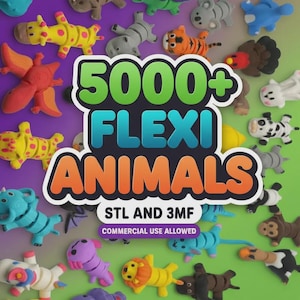 Mini Flexi Animals 5000 STL & 3MF Articulated - Commercial Use Allowed