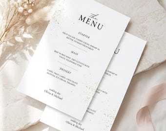 Gepersonaliseerde moderne bruiloftsmenukaart, Сanva-menusjabloon