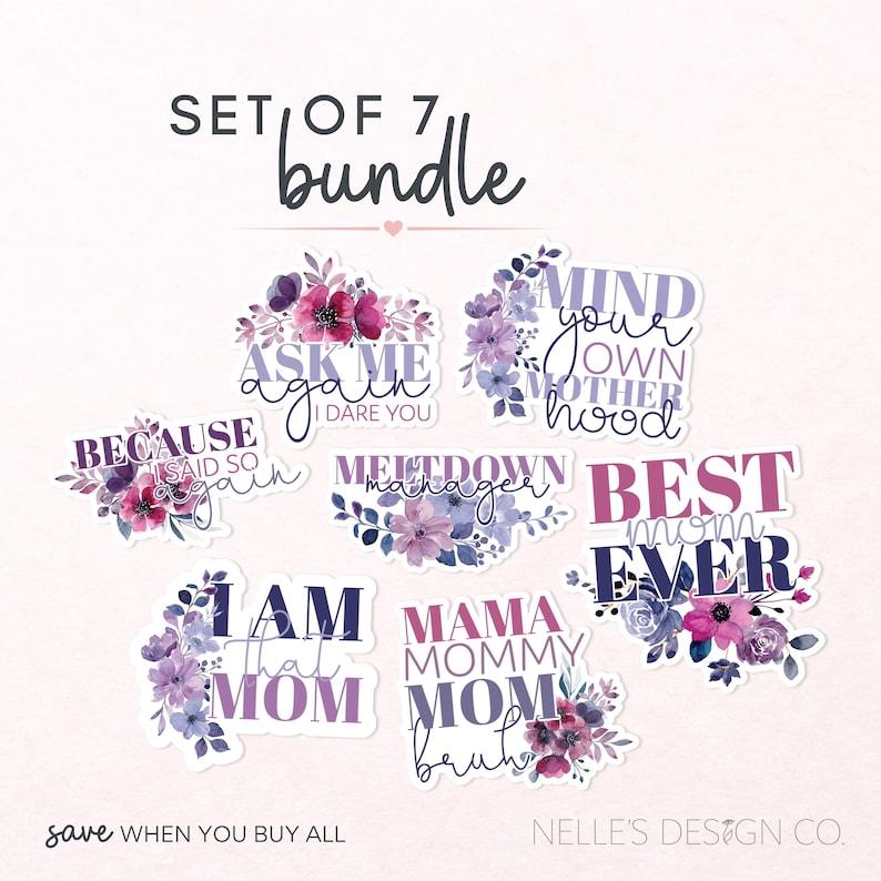 Man Sticker Mom Mom Sticker Bundle, Funny Mom Stickers Set, Kindle & Laptop Stickers ...
