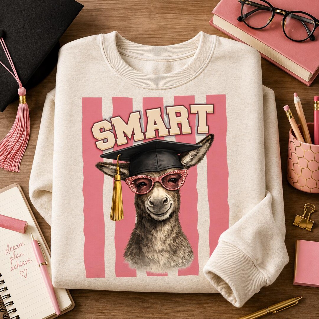 Smart Ass PNG, Funny Donkey PNG, Graduation Sublimation, Preppy ...