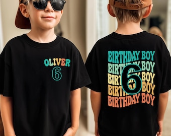 Custom 6th Birthday Shirt, Retro Boys Sixth Birthday Tee, Personalized 6 Year Old Shirt, Vintage Style Birthday Outfit, Kids Birthday Gift