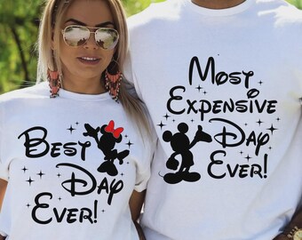 Best Day Ever Disney Shirt, 2026 Disney Family Vacation Shirt, Custom Matching Disney Sweatshirt, Most Expensive Day Ever Tee, Couple Shirts