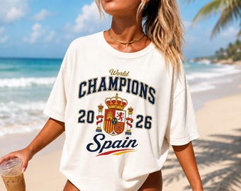 Spain World Champions Shirt, Spain Soccer Fan Tee, Spanish Football Supporter Shirt, 2026 Spain Graphic Tee, Game Day Shirt, CC