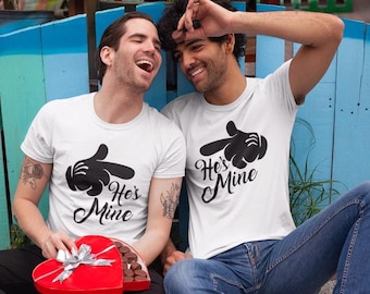 Gay Couple Valentine’s Day Shirts, LGBT Matching Shirts, Disney Couple Shirts, He’s Mine Gay Pride Tee, Disneyland Epcot Shirt