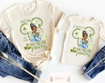 Tiana Birthday Girl Shirt, Princess Family Matching Outfit, Custom Name Age Tee
