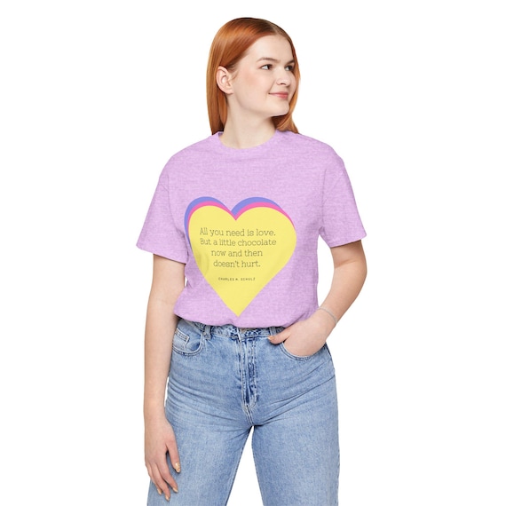 Chocolate and Love Quote heart tee | T-Shirt