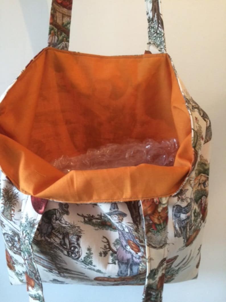 15 Lined handmade tote bag Thanksgiving Fall Festival Tote Bag