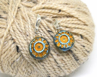Sunflower Polymer Clay Stitch Markers: Crochet/Knitting Progress Keepers