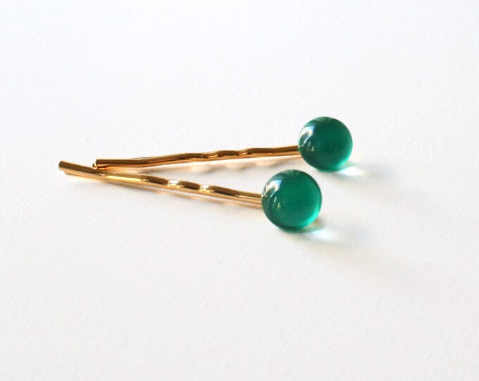 Green Hair Pins Gold Hair Pins Teal Hair Pins Nail Polish Etsy