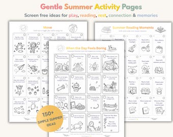 Summer Break Activity Kit for Kids, Printable Summer Planner, Screen Free Activities, Summer Bucket List, Connection Cards, US Letter PDF