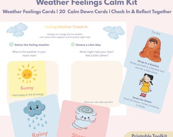 Calm Down Corner Kit for Kids | Feelings Chart, Calm Down Cards & Emotion Weather System | Printable Emotional Regulation Tools