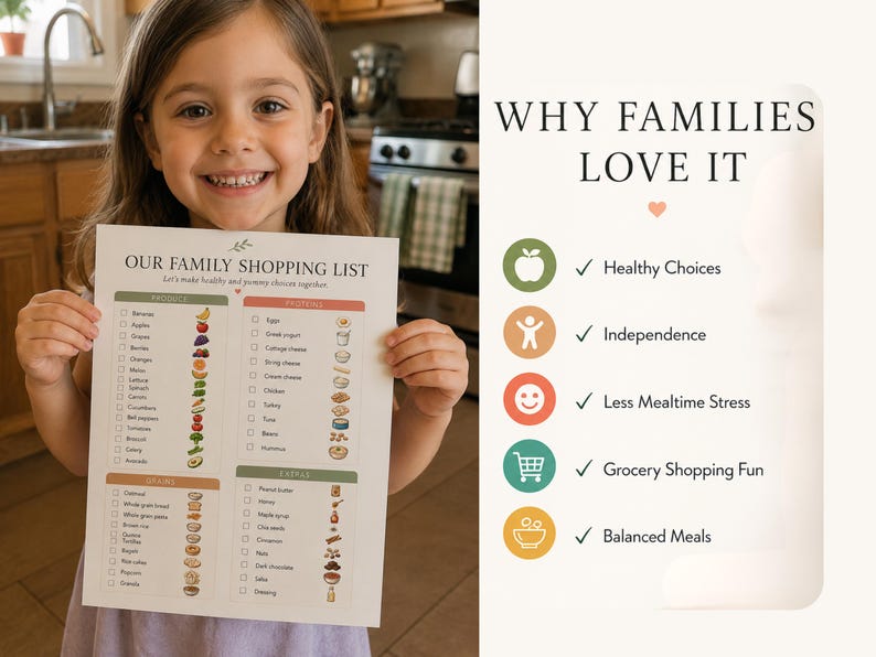 Healthy Choices Kit for Kids | Summer Snacks, Meal Choice Board & Shopping List | Healthy Eating Printable PDF image 5