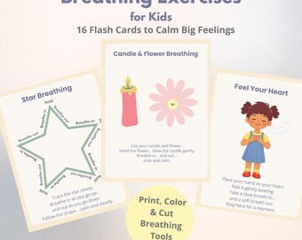 Breathing Exercises for Kids | Calming Techniques Cards | Emotional Regulation Tools | Calm Down Strategies for Big Feelings