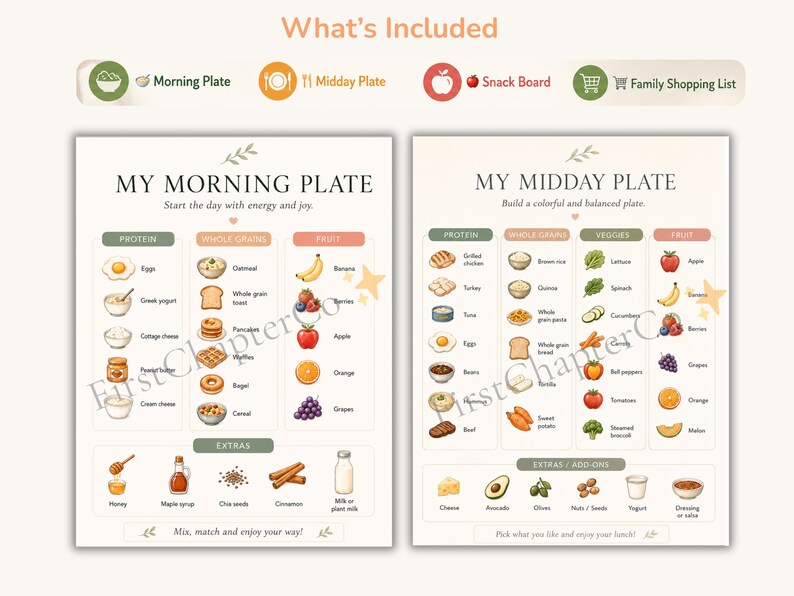 Healthy Choices Kit for Kids | Summer Snacks, Meal Choice Board & Shopping List | Healthy Eating Printable PDF image 2