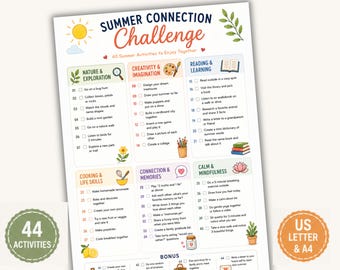 44 Screen Free Summer Activities for Kids | Family Summer Bucket List Printable | Summer Connection Challenge | Summer Fun Ideas