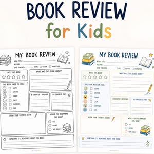 Scheda di risposta alla lettura estiva per bambini / Recensione di un libro stampabile / Attività di comprensione della lettura / Diario di lettura per l'istruzione domiciliare