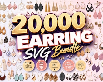 20,000 Earring SVG Bundle, Massive Jewelry Cut Files Collection, Cricut Silhouette Earring Templates, DIY Jewelry Designs, Digital Download