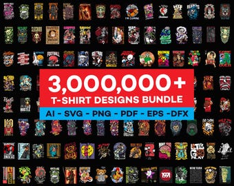 T Shirt Graphics Bundle, Apparel Design Pack, Urban Streetwear Designs, Clothing Print Files, T Shirt Artwork Bundle, Print Ready Designs