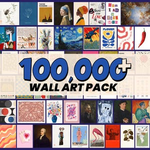 100,000+ Printable Wall Art Bundle, Aesthetic Wall Decor, Digital Download Posters, Modern Art Prints, Gallery Wall Bundle,PNG JPG PDF Files