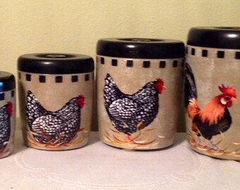 Rooster Canister Set Etsy