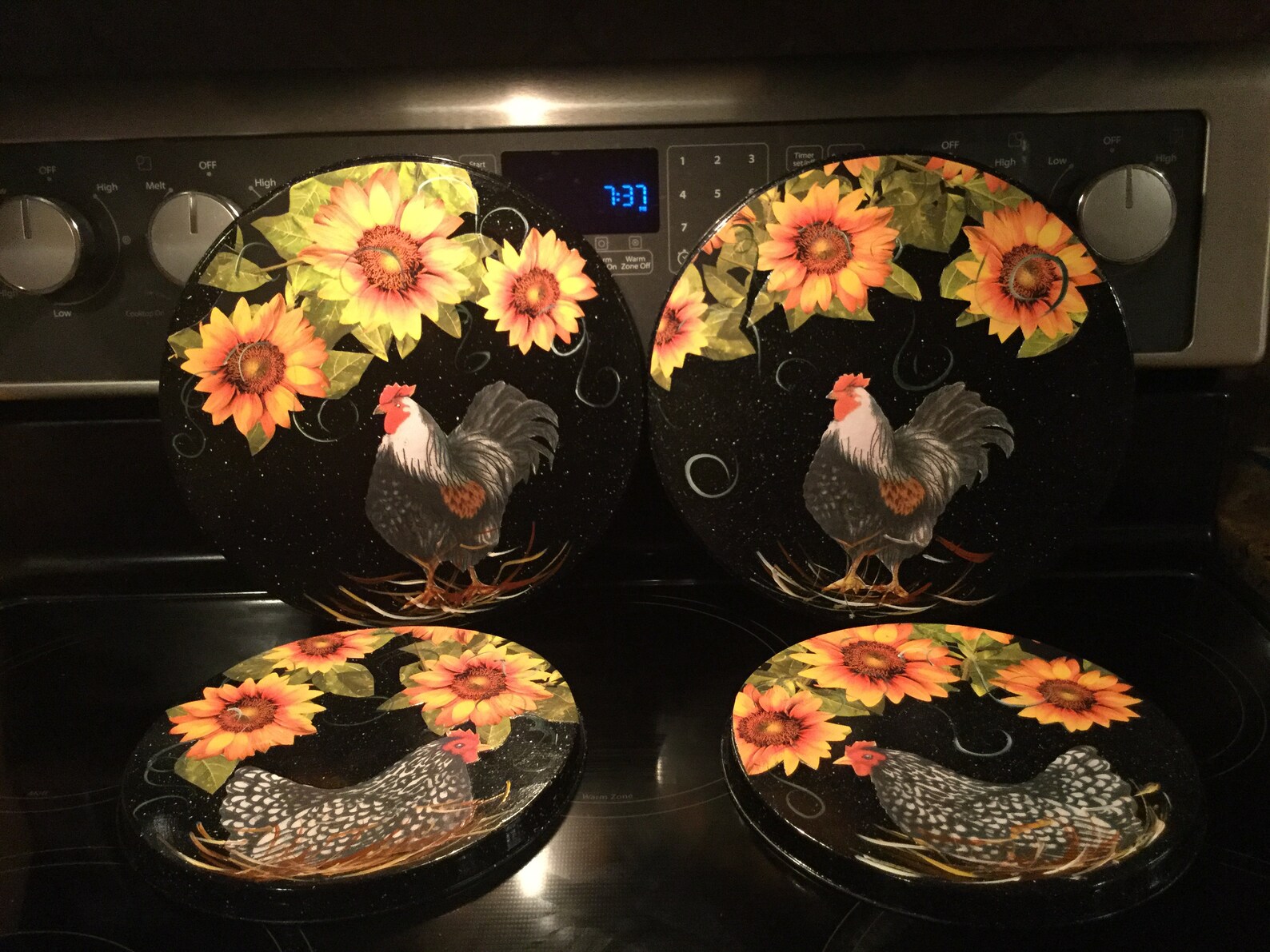 Rooster Hen Stove Burner Covers Housewarming Farm Kitchen Farm Etsy