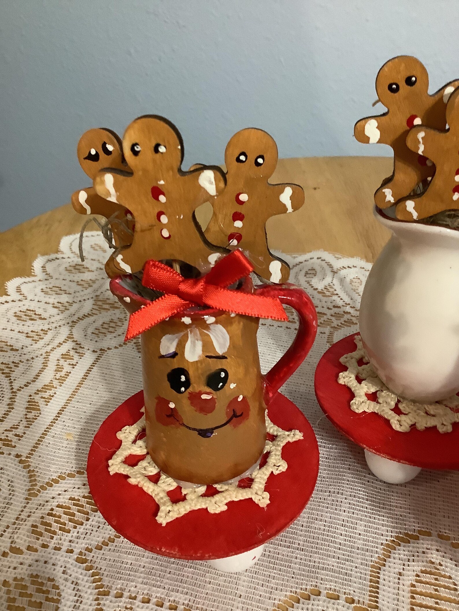 Gingerbread Face Pitcher on Riser One Only Housewarming Ginger Lover ...