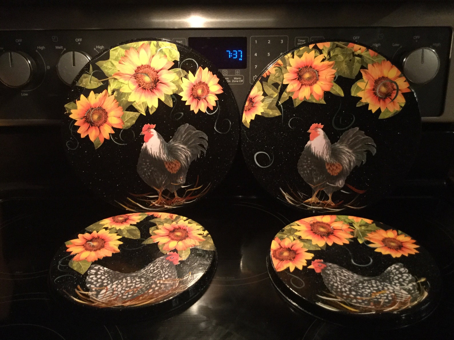 Rooster Hen Stove Burner Covers Housewarming Farm Kitchen Farm Etsy