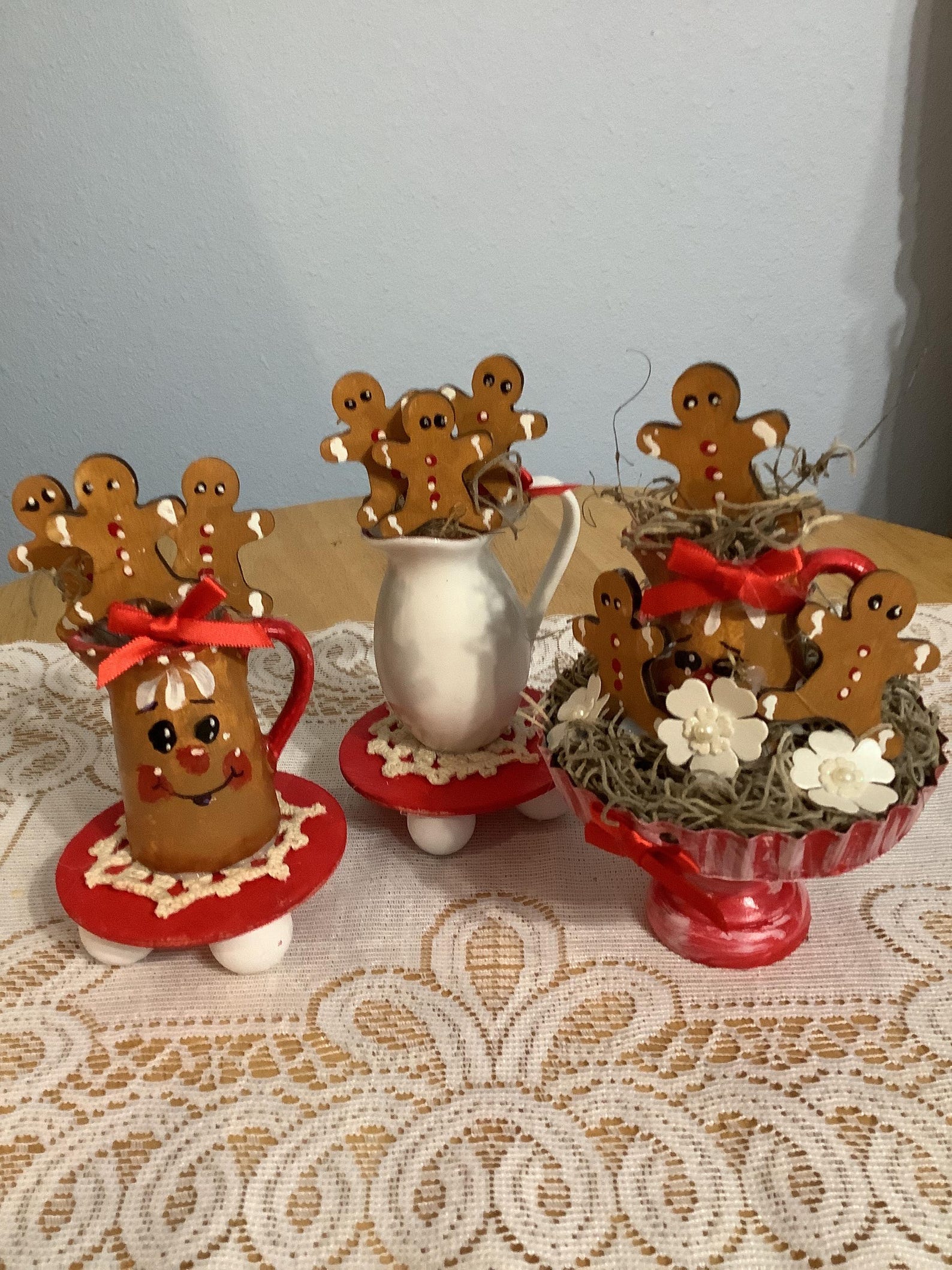 Gingerbread Face Pitcher on Riser One Only Housewarming Ginger Lover ...