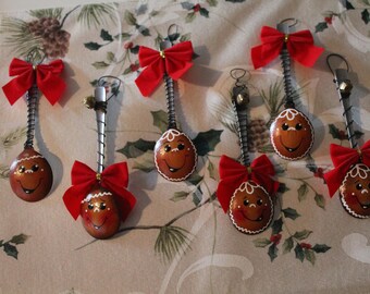 Gingerbread Handpainted Spoon Ornament..Tree Ornament..Holiday Gingers
