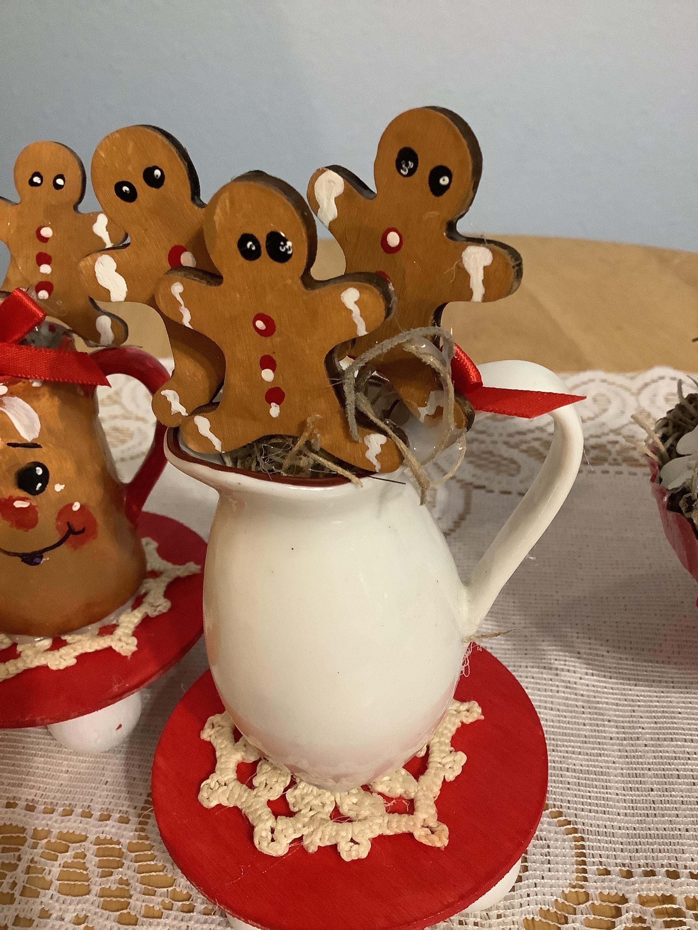 Gingerbread Face Pitcher on Riser One Only Housewarming Ginger Lover ...