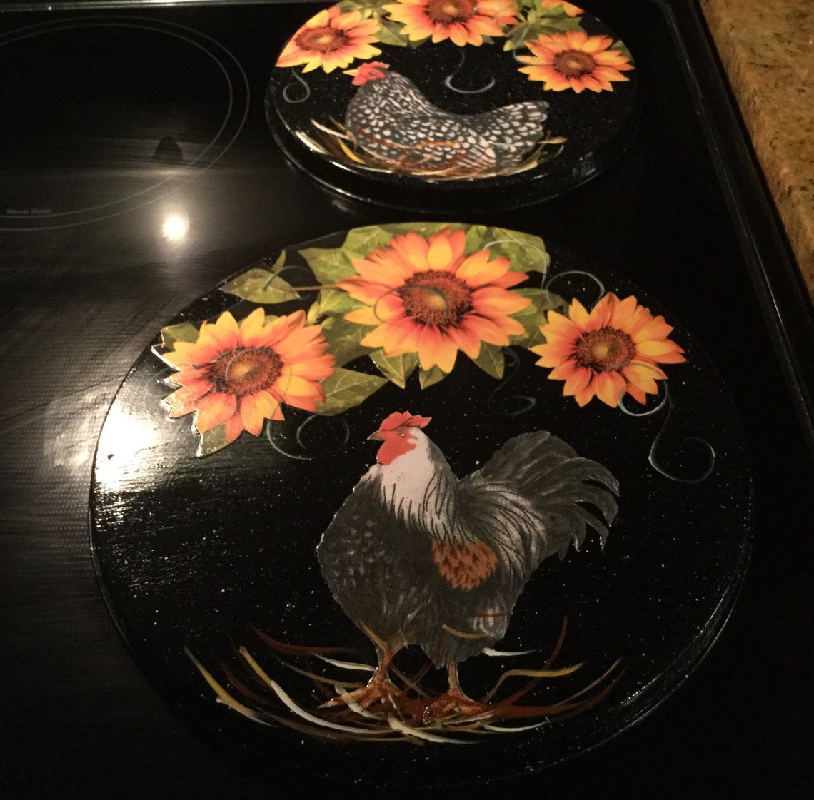 Rooster Hen Stove Burner Covers Housewarming Farm Kitchen Farm Etsy