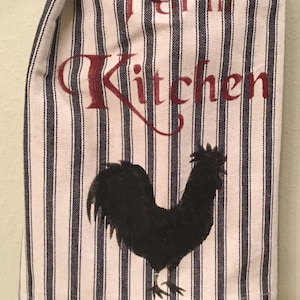 Rooster Decorative Towel Hand paintedHome Decor Kitchen Decor Rooster Decor  Housewarming Gift Rooster Kitchen Country Kitchen Country Home