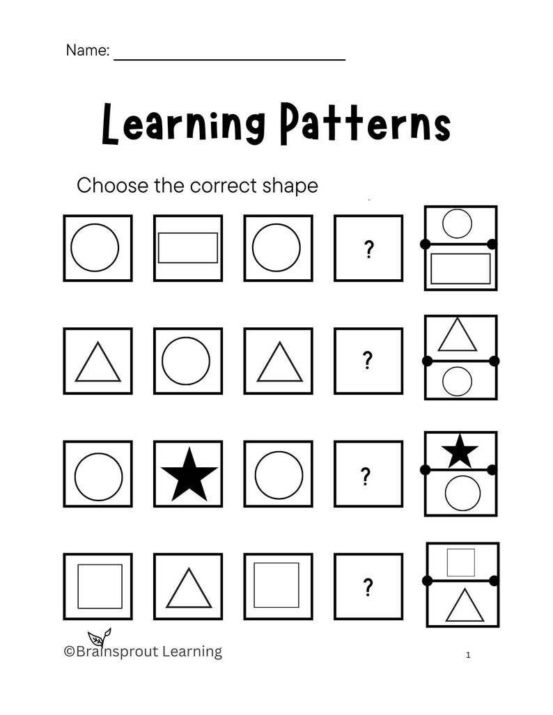 Learning Patterns Worksheets for Kids Ages 3-5| Preschool Pattern ...