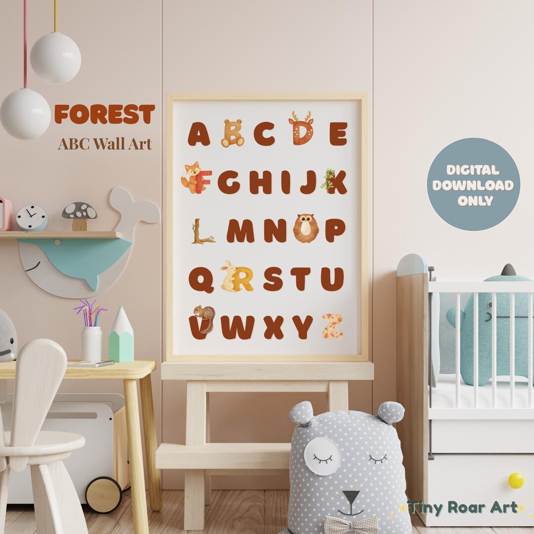 Forest ABC Wall Art | Printable Kids Alphabet Poster | Nursery ...
