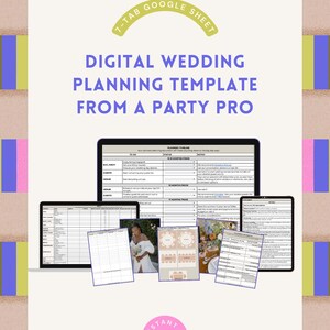 Hochzeitsplaner Vorlage | 12-tabelleige Google-Kalkulationstabelle mit Planungszeitleiste, Budget, U.S.P.-Liste, Checkliste für die Organisation der Lieferanten Bild 1