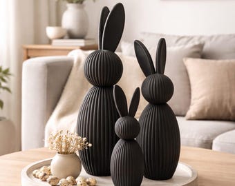 Moderne Hasenfiguren - Ostern - Stilvolle Dekoration - 3er Set