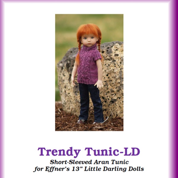 Trendy Tunic-LD--PDF Knitting Pattern for Dianna Effner's 13" Little Darling Studio dolls