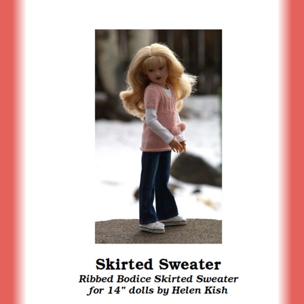 Skirted Sweater-CH PDF Knitting pattern for 14" Kish Chrysalis dolls