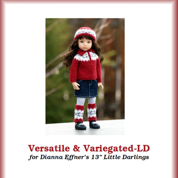 Versatile & Variegated-LD--PDF Knitting Pattern for Dianna Effner's 13" Little Darling Studio dolls