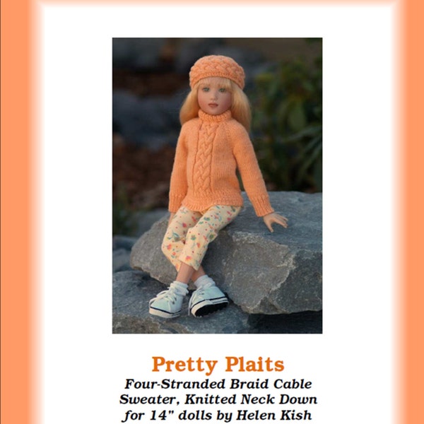 Pretty Plaits-CH--PDF Knitting Pattern for 14" Kish Chrysalis Dolls