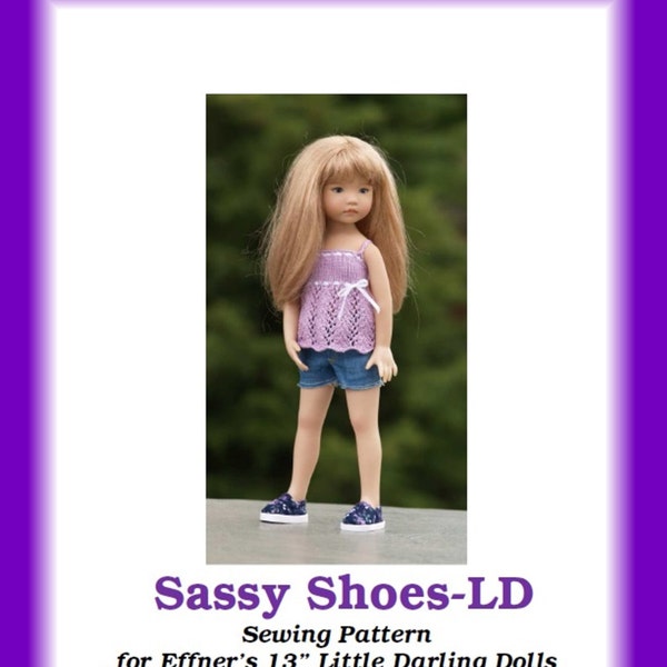 Sassy Shoes-LD  Sewing pattern for Dianna Effner's 13" Little Darling dolls