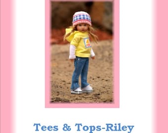 Tees & Tops-R--PDF Sewing Pattern for Helen Kish's 7 1/2" Riley