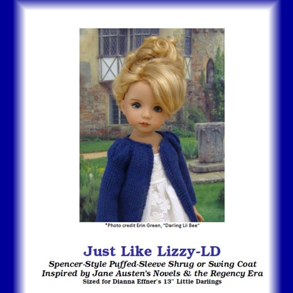 Just Like Lizzy-LD--PDF Knitting Pattern for Dianna Effner's 13" Little Darling Studio Dolls